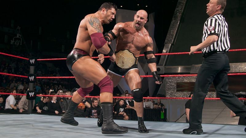 Batista dismantled Goldberg with the help of Evolution and a steel chair.