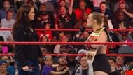 Ronda Rousey in a heated argument with Stephanie McMahon on Raw