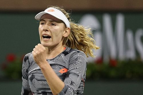 Ekaterina Alexandrova pulls off a major upset of Caroline Wozniacki at the BNP Paribas Open