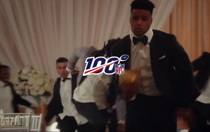 NFL 100 Commercial draws to a close with Saquon Barkley running away with the ball