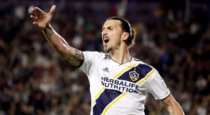 Zlatan Ibrahimovic plays for LA Galaxy in the MLS