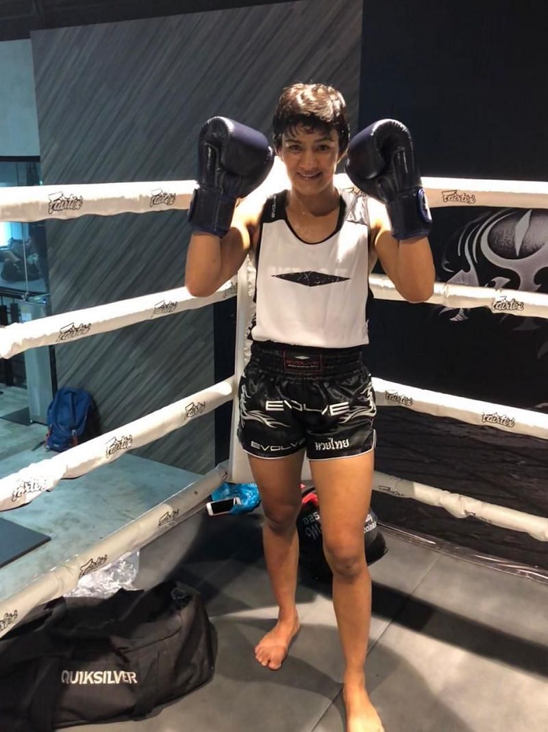 Indian Wrestling Star Ritu Phogat in training at EVOLVE MMA for her Professional MMA debut