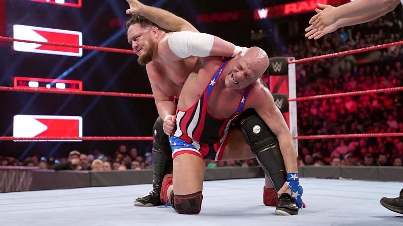 Angle was able to defeat his fellow TNA alum ahead of his farewell match at WrestleMania 35.