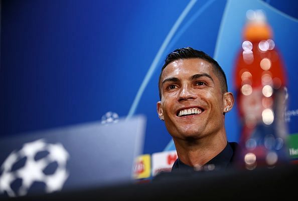Cristiano Ronaldo at a Juventus press conference