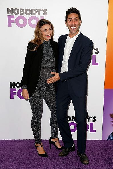 Nev Schulman and wife Laura Perlongo at the New York premiere of 