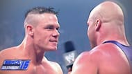 A young John Cena confronting Kurt Angle