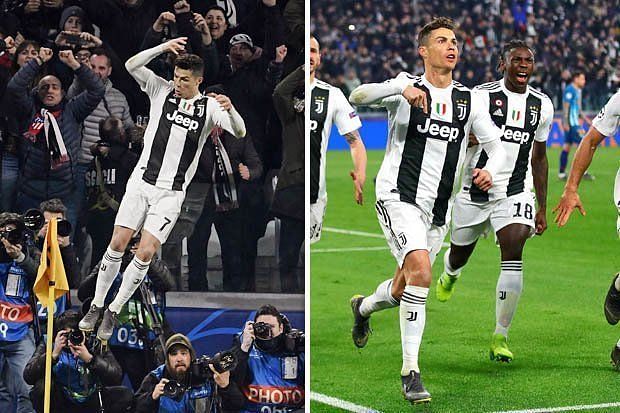 Ronaldo celebrates his goals against Atletico Madrid