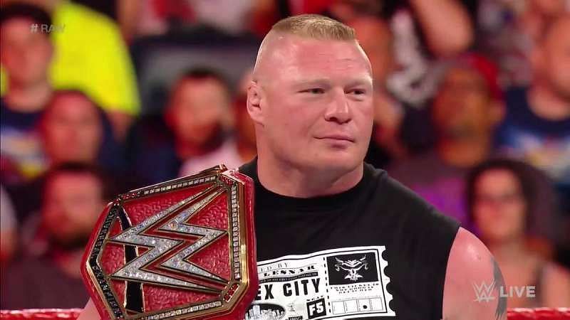 Brock Lesnar with the universal championship