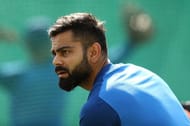 Virat Kohli practising before the match against Australia