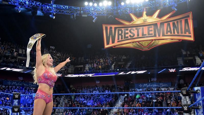 The Queen after winning the Smackdown Women&#039;s Title