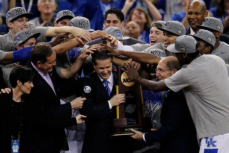 Kentucky celebrates after their 2012 March Madness win (Picture Credit - WBKR)