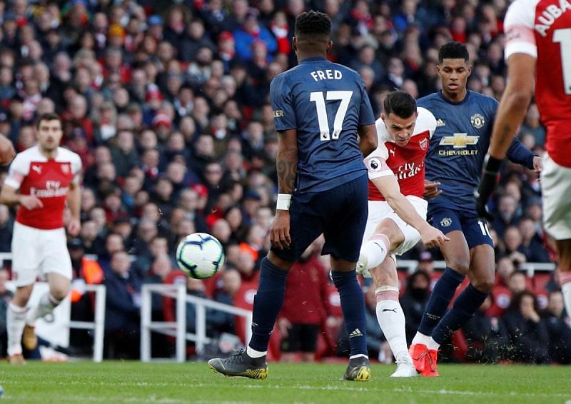 Granit Xhaka scored a stupendous goal against Man United on Sunday