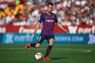 Busquets in action during Barca's 4-2 win over Sevilla late last month