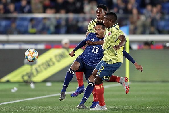 Colombia edged a narrow victory over Japan in a re-run of their World Cup 2018 game at Nissan Stadium, Yokohama