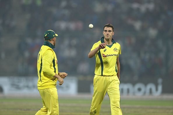 Cummins during India v Australia - ODI Series: Game 5