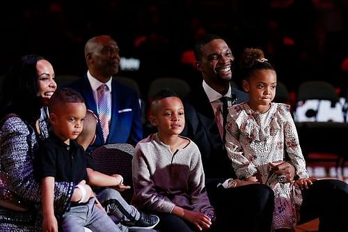 The Miami Heat honored Chris Bosh by raising his No.1 jersey to the rafters