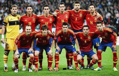 The Spanish team in the 2010 World Cup