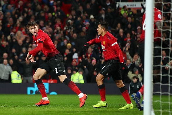 Victor Lindelof&#039;s (L) equaliser - Manchester United v Burnley FC - Premier League