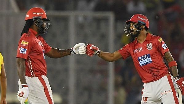 Gayle (left) and Lokesh Rahul (right)