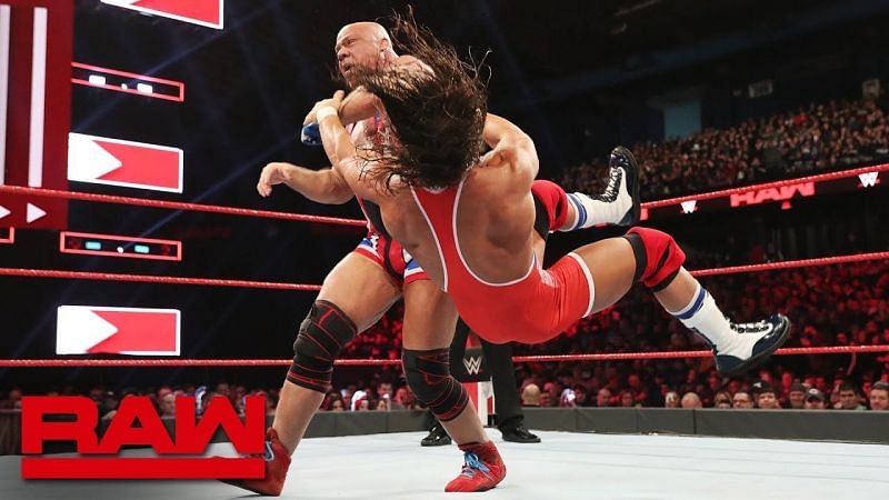 Angle toppled Chad Gable last week on route to his final match at WrestleMania