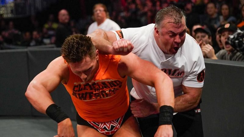 Shane McMahon turns heel and attacks The Miz.