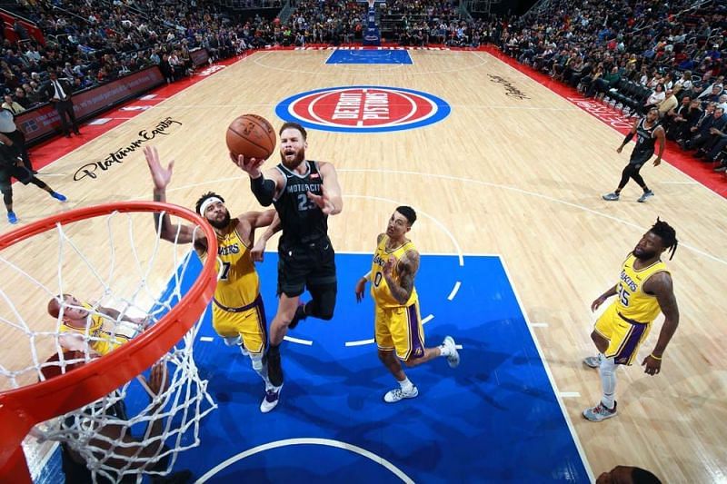 Action from Los Angeles Lakers vs Detroit Pistons match