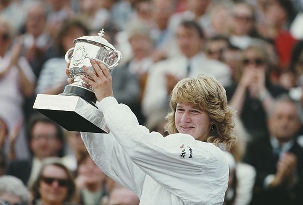 Steffi Graf - won a total of 6 French Open Tennis Championships despite clay being her least preferred surface