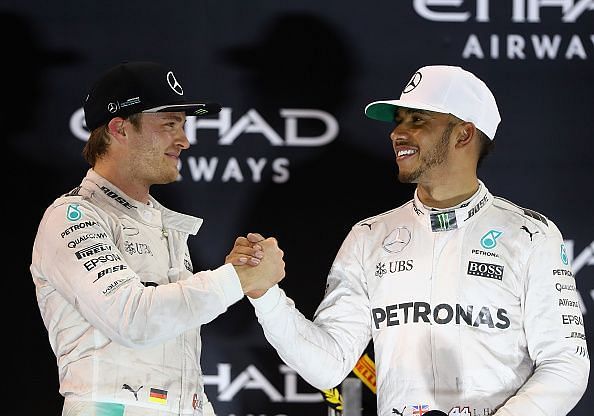 Nico Rosberg (left) and Lewis Hamilton have both won driver&#039;s titles while racing for Mercedes.
