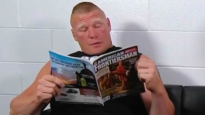 Lesnar tried to catch up on his hunting knowledge backstage instead of going to the ring last year.