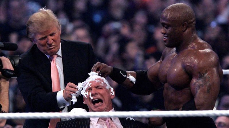 Trump and Lashley shaving Vince bald