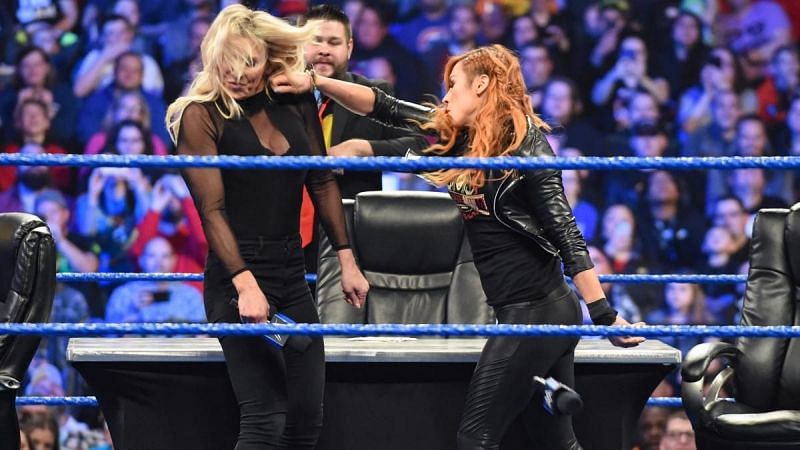 A brawl broke out between Charlotte and Becky during the Kevin Owens Show