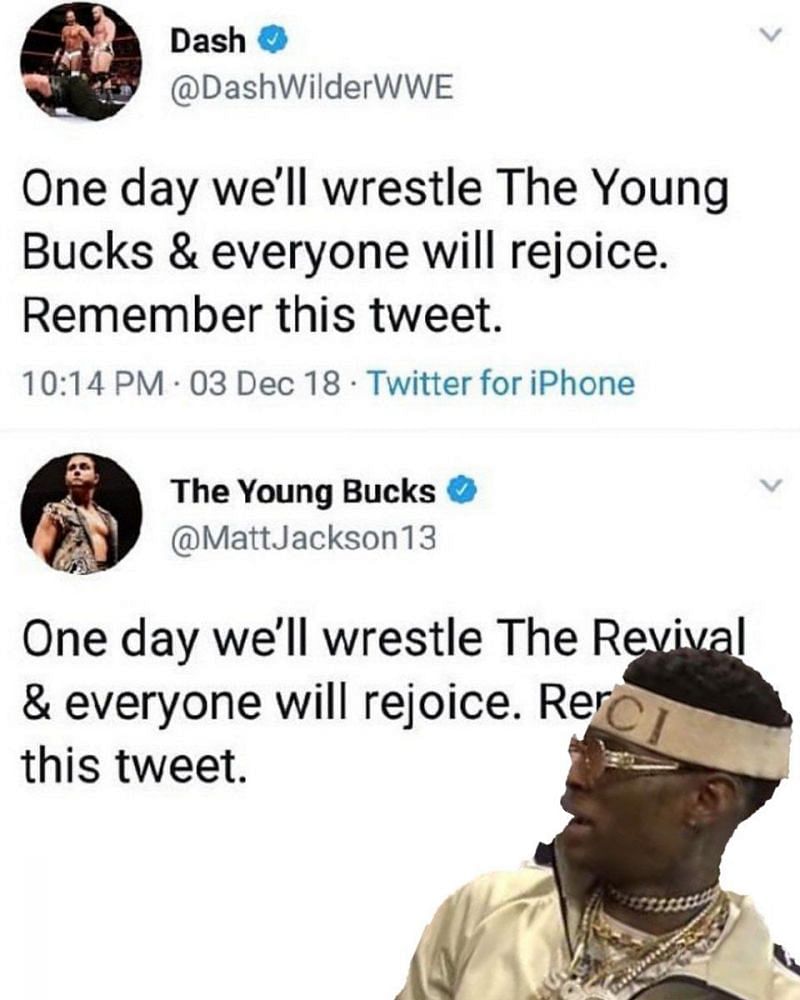 Shots fired: The Young Bucks and the Revival have already stated a desire to wrestle each other on social media. Could it come to pass?
