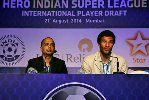 A file picture of Kerala Blasters CEO Viren D'Silva with former coach David James