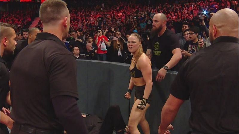 ronda rousey with her husband in raw