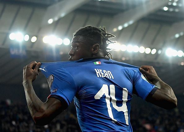 Moise Kean featured in Italy v Finland - UEFA EURO 2020 Qualifier