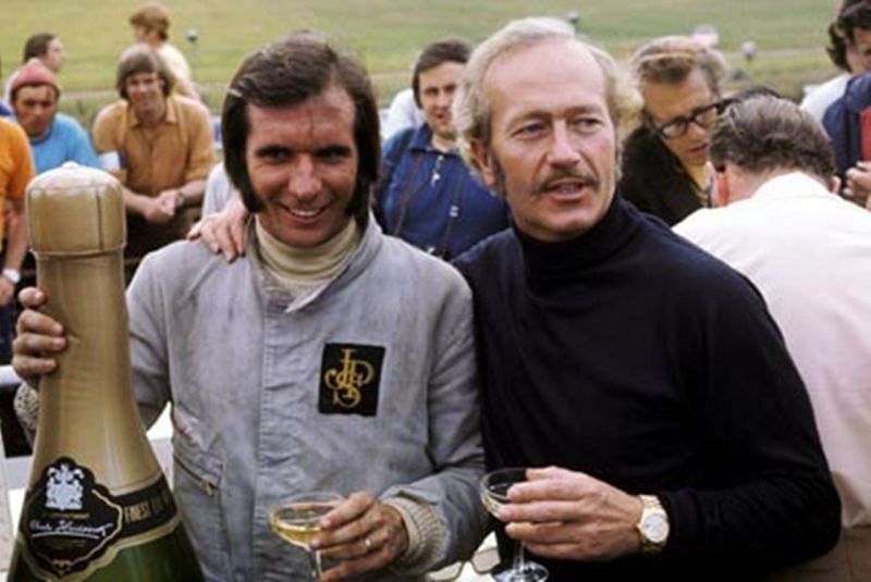Emerson Fittipaldi (left) became a double world champion in 1974