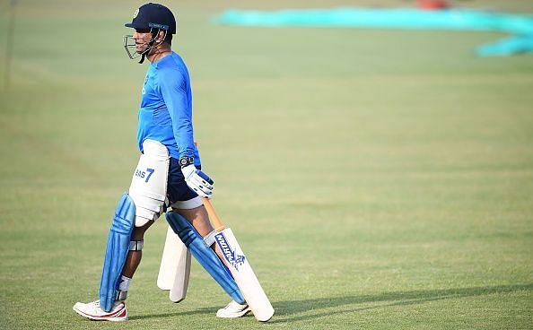 Dhoni injured his forearm during a practice session