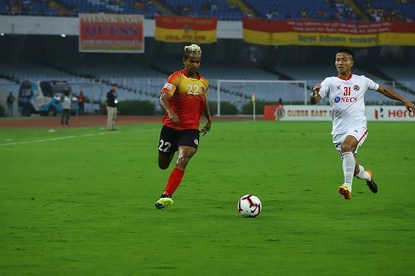Jobby Justin in action against Aizawl FC
