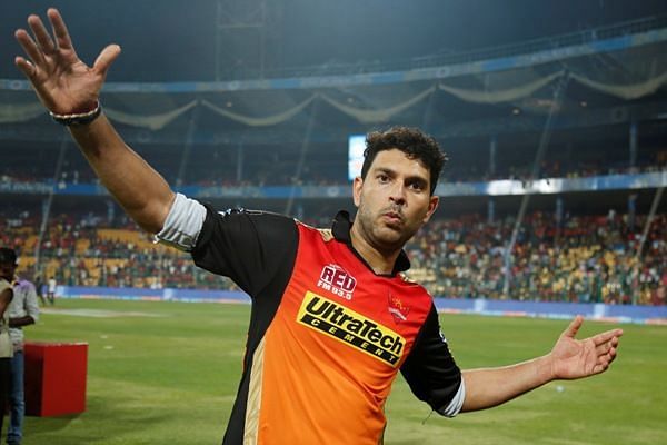 Yuvraj poses for the cameras