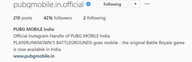 THE OFFICIAL PUBG MOBILE INSTAGRAM PAGE