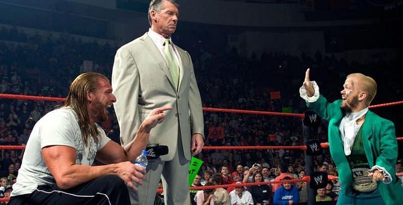 Vince McMahon, Triple H, and Hornswoggle