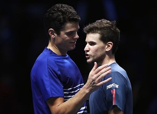 Raonic and Thiem at 2016 Barclays ATP World Tour Finals