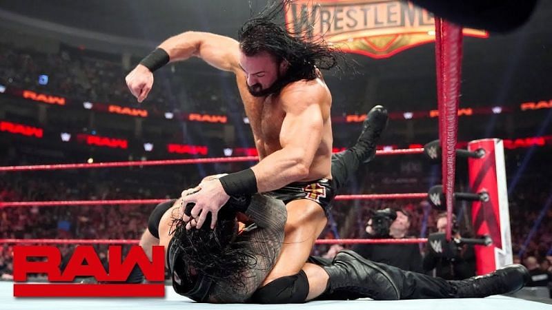 Reigns accepted McIntyre&#039;s challenge but it was Drew again who snatched the upper hand