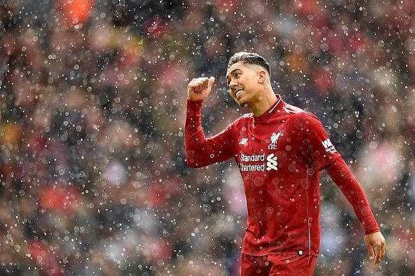 Firmino, who has been struggling for regular goals this term, was in the right place for a brace here