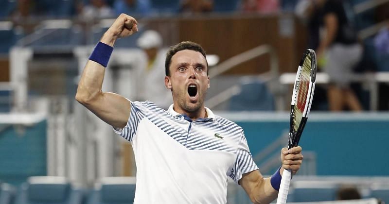 Bautista Agut after his victory over Djokovic in the fourth round of Miami Open