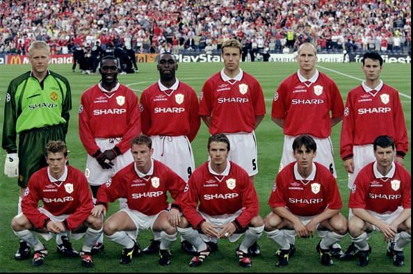 The 1999 Manchester United UCL winning team