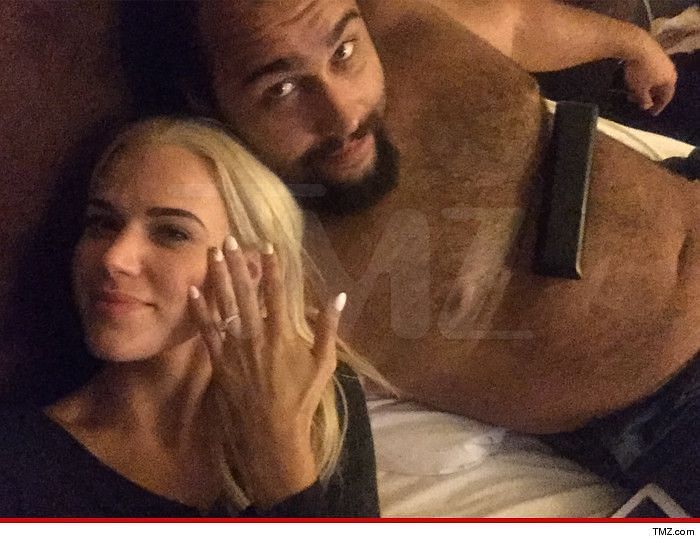 Lana posted about her engagement to Rusev on social media, even though she was in a kayfabe relationship with Dolph Ziggler.