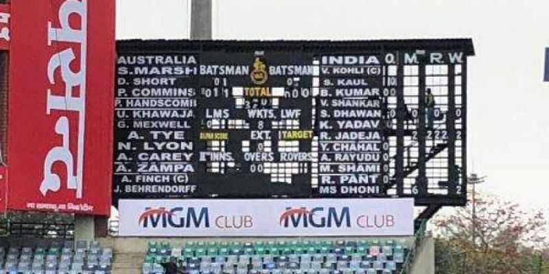 If the manual scoreboard at Feroz Shah Kotla is to be believed, a couple of new players debuted for Australia during the ODI match against India- Commins, and Mexwell!