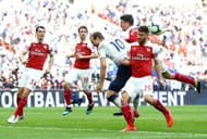 Mustafi in a duel with Harry Kane resulting in a penalty