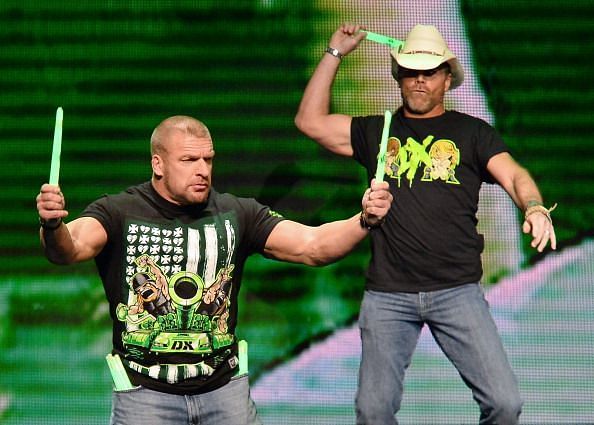 Triple H and Shawn Michaels in Degeneration X costumes